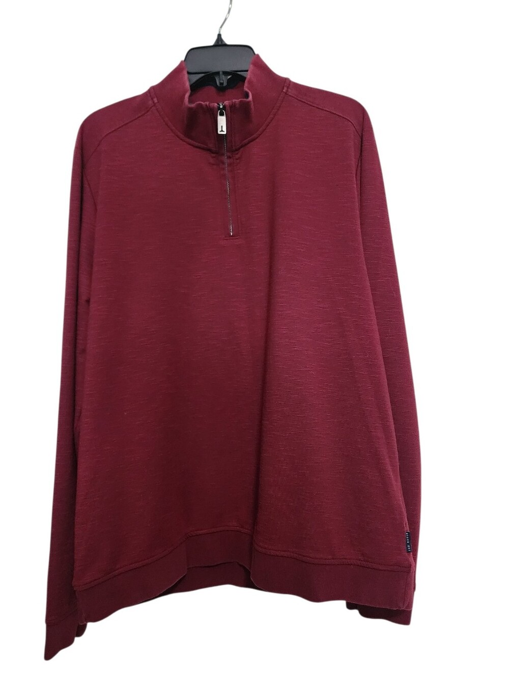 Ted Baker Burgundy Red Quarter-Zip Pullover Sweater SZ XL